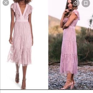 Wayf lace midi dress